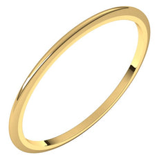 14K Yellow Gold 1 mm Half Round Band Size 5