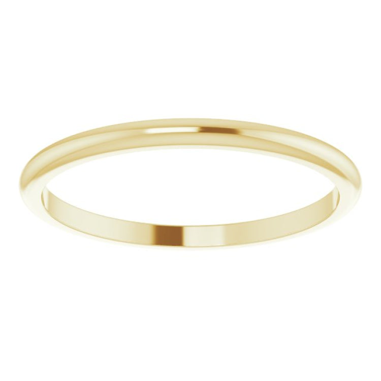 14K Yellow Gold 1.5 mm Half Round Band Size 8