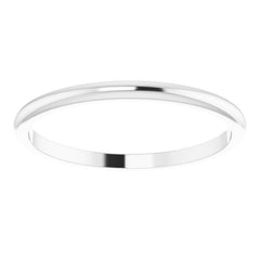 Platinum 1.5 mm Half Round Band Size 6.5