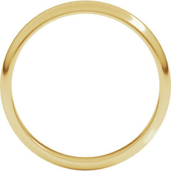 10K Yellow Gold 3 mm Half Round Band Size 10