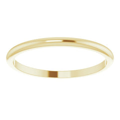 14K Yellow Gold 1.5 mm Half Round Band Size 10.5