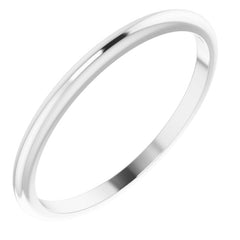 14K White Gold 1.5 mm Half Round Band Size 11