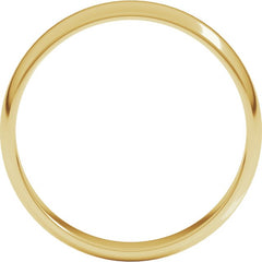 14K Yellow Gold 4 mm Lightweight Half Round Band Size 6
