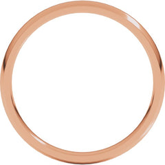 14K Rose Gold 2.5 mm Lightweight Comfort-Fit Half Round Band Size 7