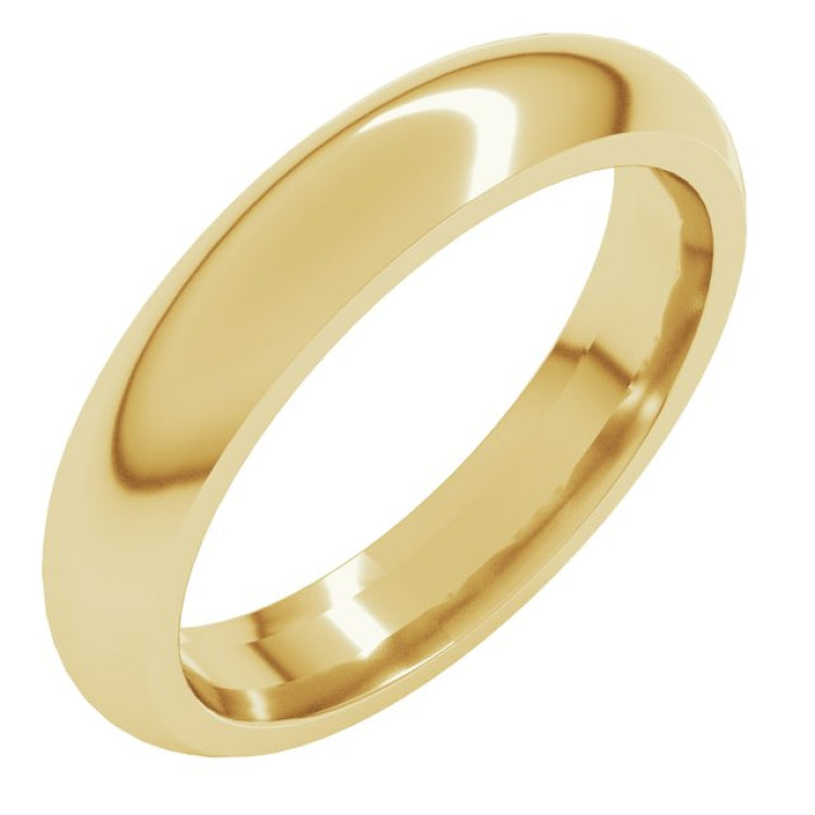 18K Yellow Gold 4 mm Comfort-Fit Half Round Band Size 5