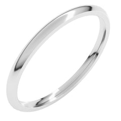 14K White Gold 1.5 mm Lightweight Comfort-Fit Half Round Band Size 4.5