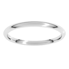 14K White Gold 1.5 mm Lightweight Comfort-Fit Half Round Band Size 4.5