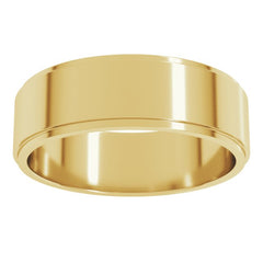 14K Yellow Gold 6 mm Stepped-Edge Flat Band Size 7.5