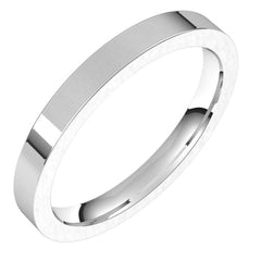10K White Gold 2.5 mm Comfort-Fit Flat Band Size 5.5