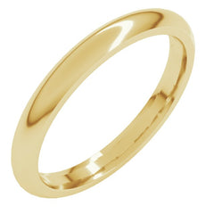 18K Yellow Gold 2.5 mm Comfort-Fit Half Round Band Size 4.5