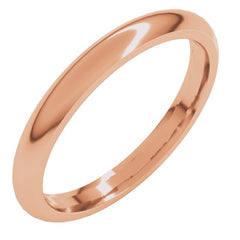 10K Rose Gold 2.5 mm Comfort-Fit Half Round Band Size 6