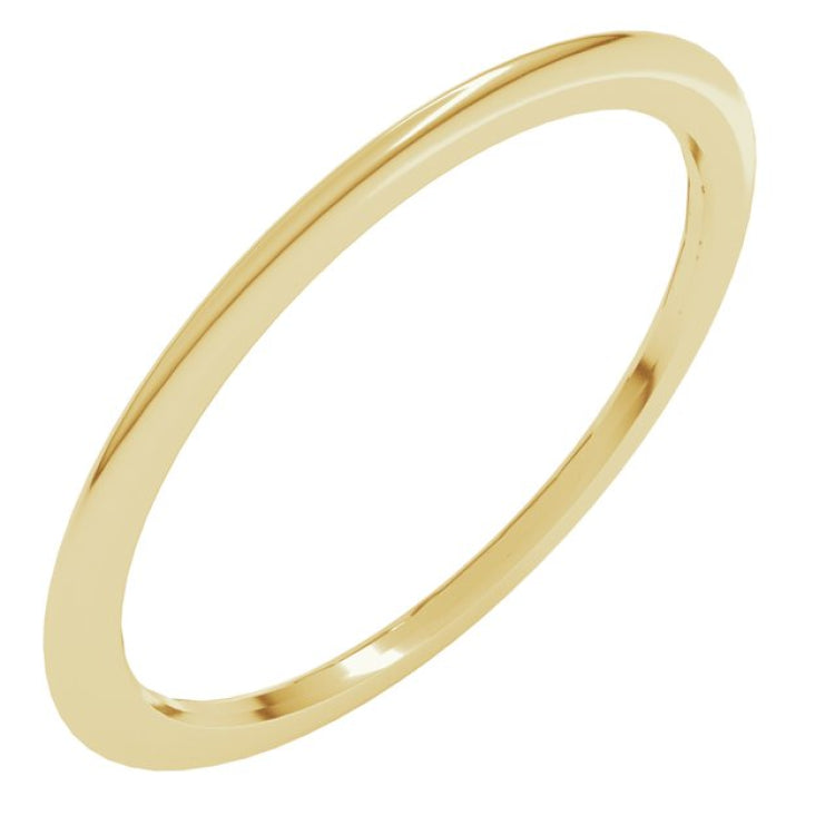 18K Yellow Gold 1 mm Comfort-Fit Half Round Band Size 6