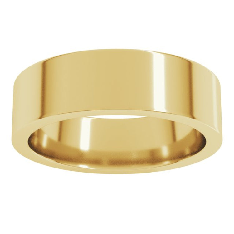 14K Yellow Gold 6 mm Comfort-Fit Flat Band Size 7