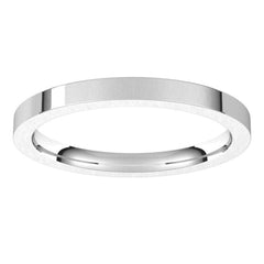 14K White Gold 2 mm Comfort-Fit Flat Band Size 4.5