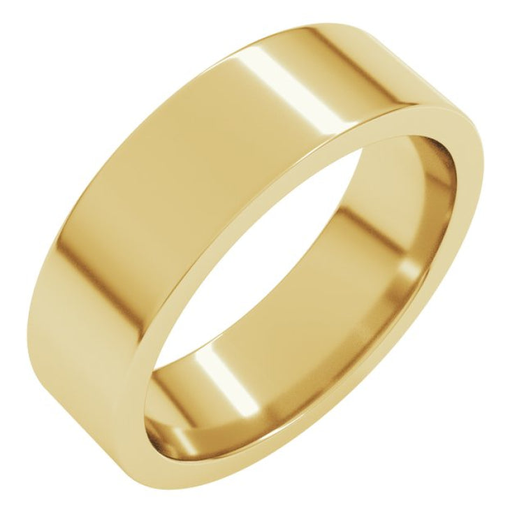 14K Yellow Gold 6 mm Comfort-Fit Flat Band Size 10.5