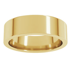 14K Yellow Gold 6 mm Comfort-Fit Flat Band Size 10.5