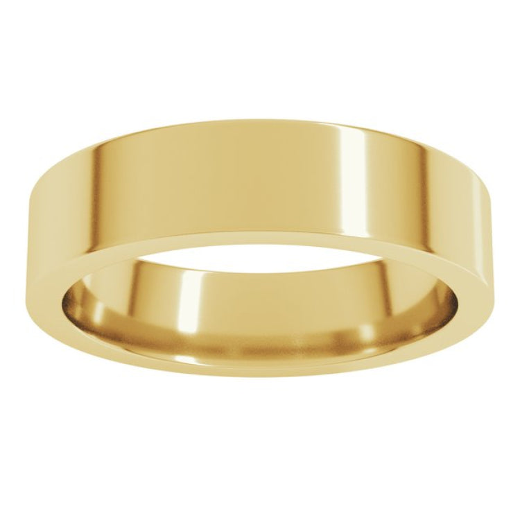 14K Yellow Gold 5 mm Comfort-Fit Flat Band Size 10