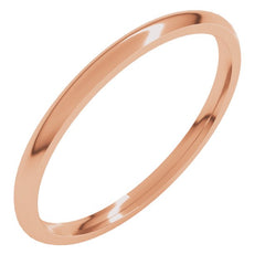 14K Rose Gold 1.5 mm Lightweight Comfort-Fit Half Round Band Size 5.5