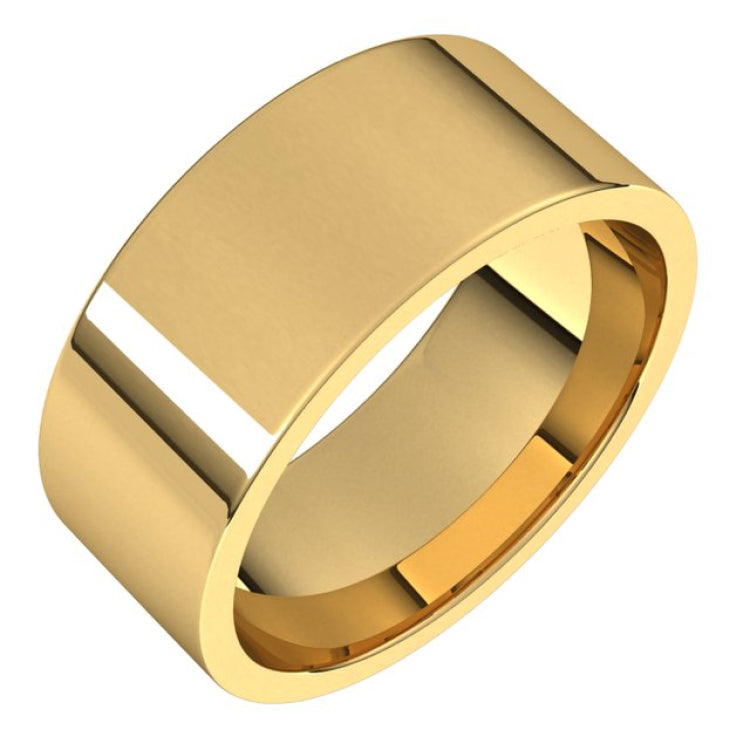 10K Yellow Gold 8 mm Lightweight Comfort-Fit Flat Band Size 9.5