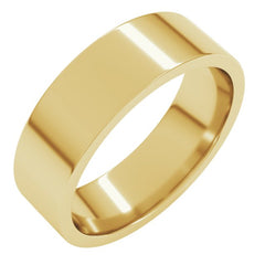 14K Yellow Gold 6 mm Lightweight Comfort-Fit Flat Band Size 11