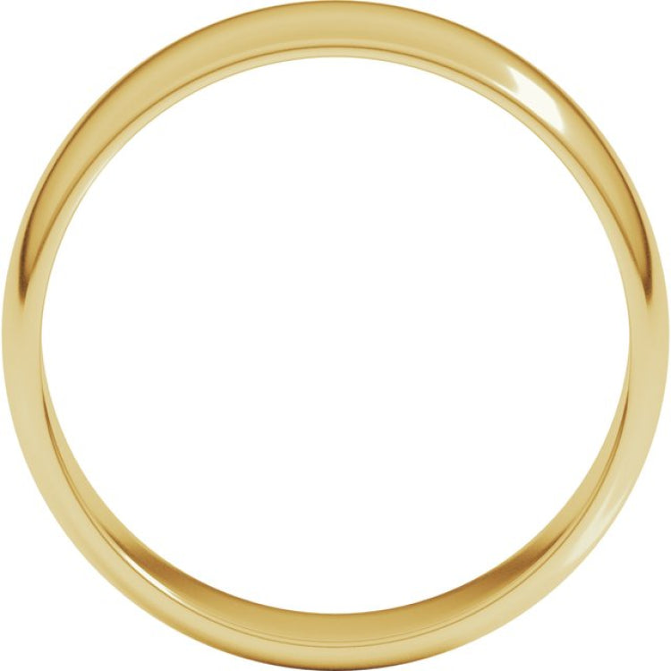 14K Yellow Gold 6 mm Lightweight Half Round Band Size 10