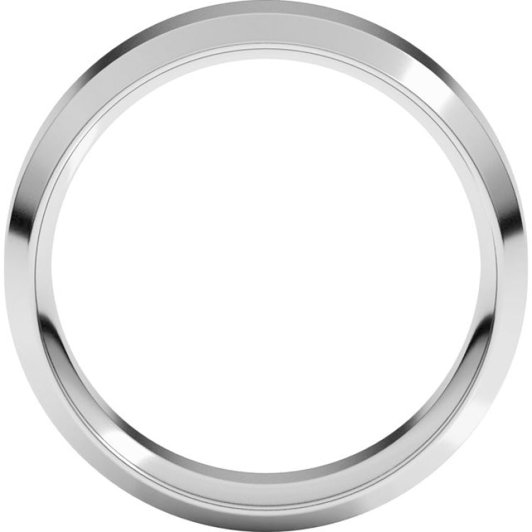 Platinum 7 mm Beveled-Edge Comfort-Fit Flat Band Size 9.5