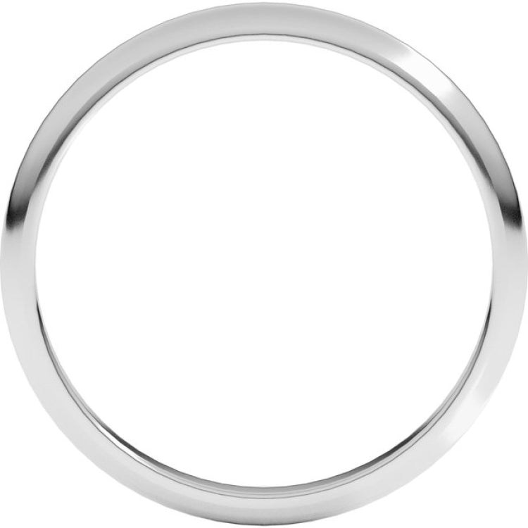 10K White Gold 2 mm Half Round Band Size 6.5