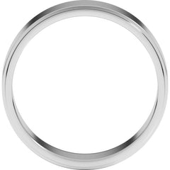 10K White Gold 6 mm Stepped-Edge Flat Band Size 11