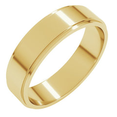10K Yellow Gold 5 mm Stepped-Edge Flat Band Size 9