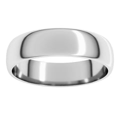10K White Gold 5 mm Lightweight Half Round Band Size 9
