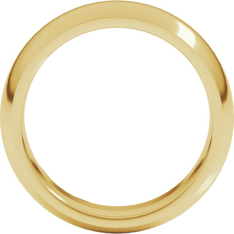 10K Yellow Gold 7 mm Comfort-Fit Half Round Band Size 8.5
