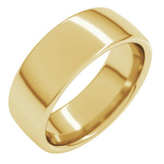 10K Yellow Gold 7 mm Comfort-Fit European-Style Band Size 10
