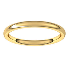 14K Yellow Gold 2 mm Comfort-Fit European-Style Band Size 4