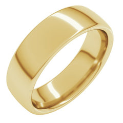 14K Yellow Gold 6 mm Comfort-Fit European-Style Band Size 8