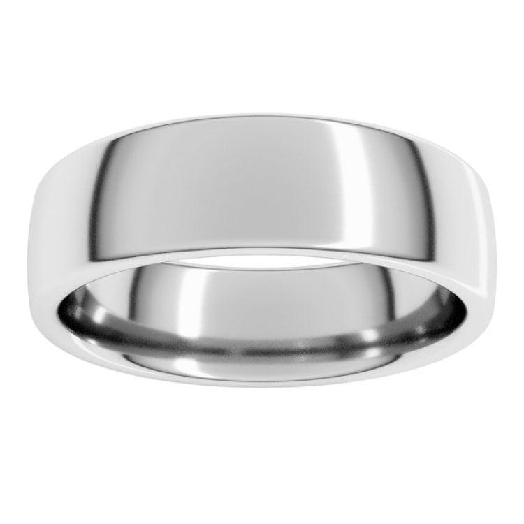 14K White Gold 6 mm Comfort-Fit European-Style Band Size 9.5