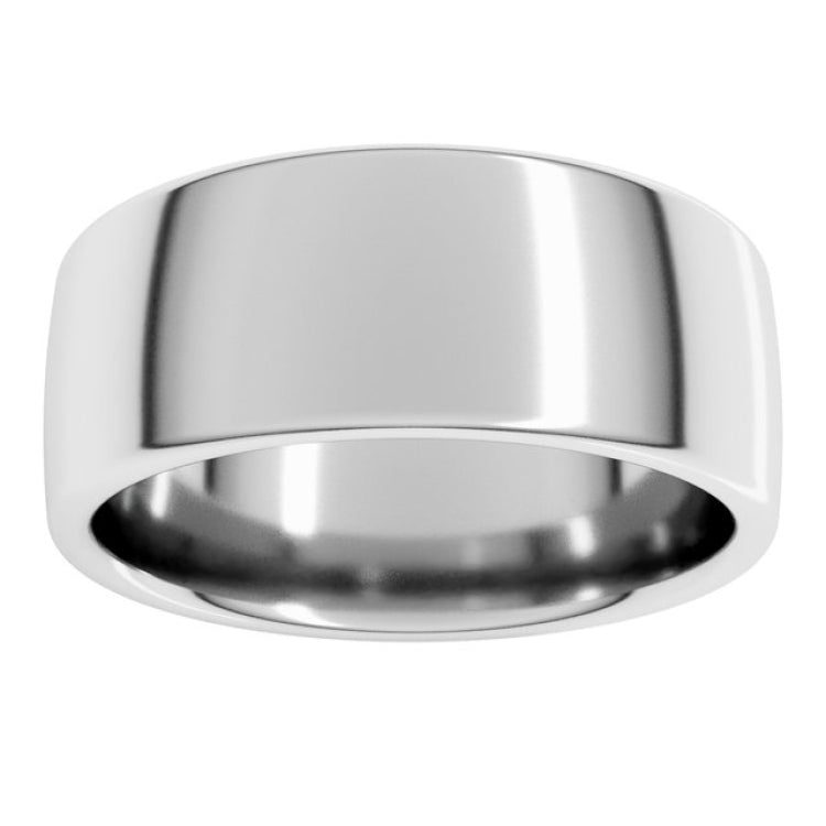 10K White Gold 8 mm Comfort-Fit European-Style Band Size 9.5