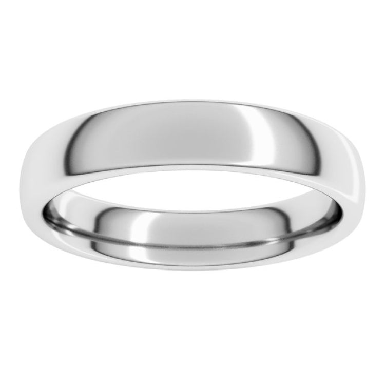 14K White Gold 4 mm Comfort-Fit European-Style Band Size 9