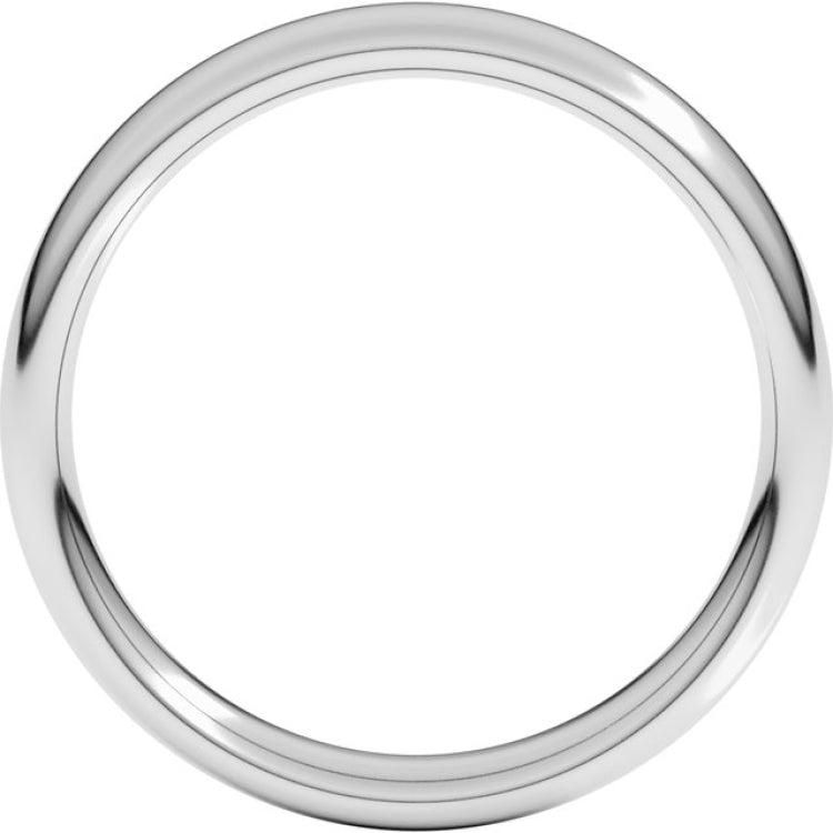 14K X1 White Gold 4 mm Comfort-Fit European-Style Band Size 9