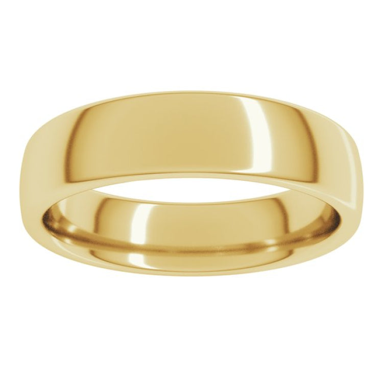 14K Yellow Gold 5 mm Comfort-Fit European-Style Band Size 9