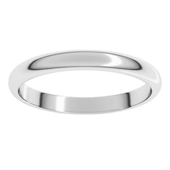 14K White Gold 2.5 mm Half Round Band Size 8