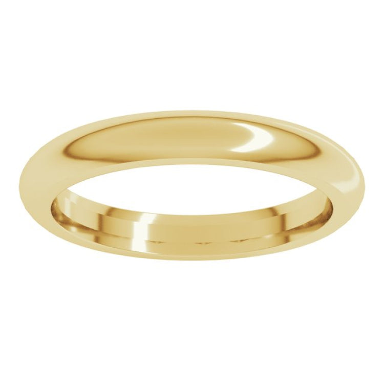 18K Yellow Gold 3 mm Comfort-Fit Half Round Band Size 7