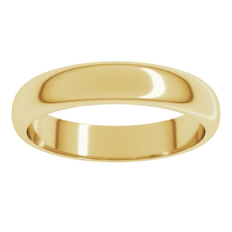 14K Yellow Gold 4 mm Half Round Band Size 12.5