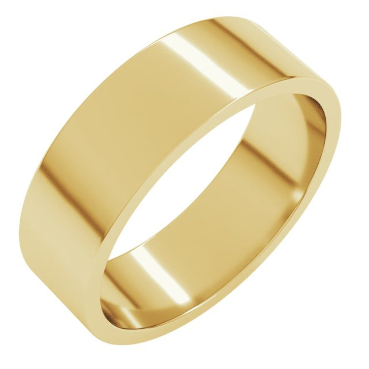 14K Yellow Gold 6 mm Flat Band Size 9.5