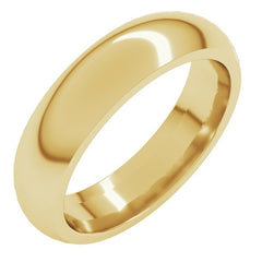 14K Yellow Gold 5 mm Comfort-Fit Half Round Band Size 14