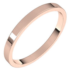 14K Rose Gold 2 mm Flat Band Size 7