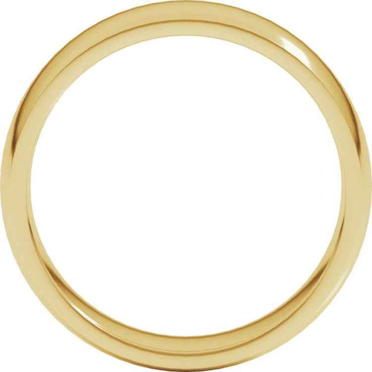 14K Yellow Gold 6 mm Lightweight Comfort-Fit Half Round Band Size 8.5