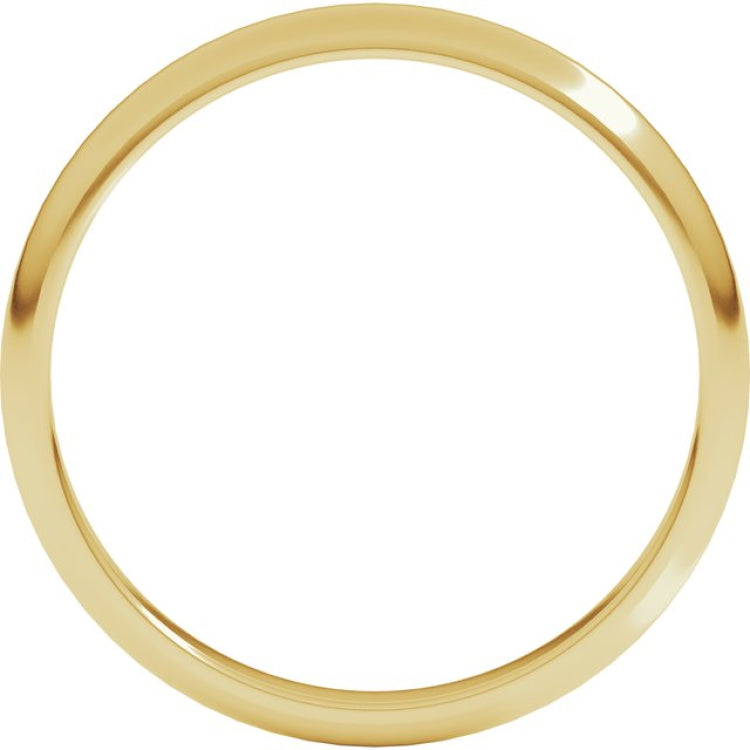 14K Yellow Gold 2.5 mm Half Round Band Size 5.5
