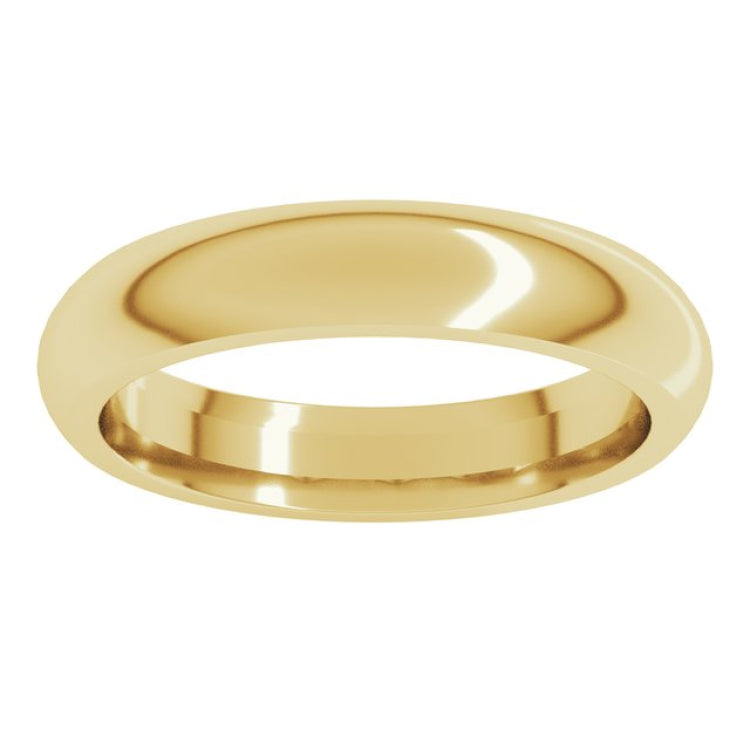 14K Yellow Gold 4 mm Comfort-Fit Half Round Band Size 10.5