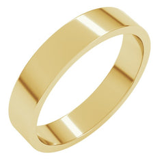 10K Yellow Gold 4 mm Flat Band Size 8.5
