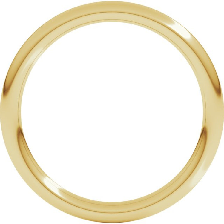18K Yellow Gold 2 mm Comfort-Fit Full Round Band Size 7.5